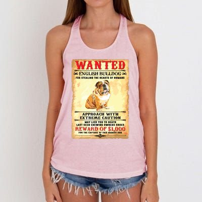 English Bulldog Funny Dog Lover Gifts Women's Knotted Racerback Tank