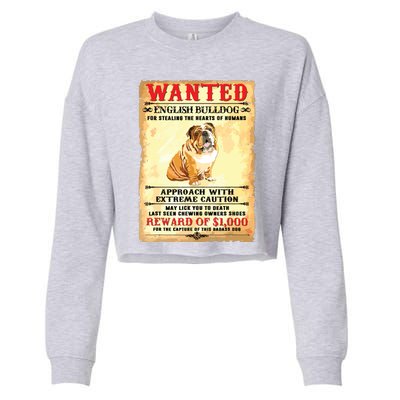 English Bulldog Funny Dog Lover Gifts Cropped Pullover Crew