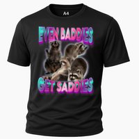 Even Baddies Get Saddies Raccoon Funny Oddly Specific Meme Cooling Performance Crew T-Shirt