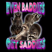Even Baddies Get Saddies Raccoon Funny Oddly Specific Meme City Backpack