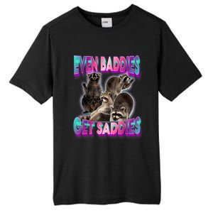 Even Baddies Get Saddies Raccoon Funny Oddly Specific Meme Tall Fusion ChromaSoft Performance T-Shirt