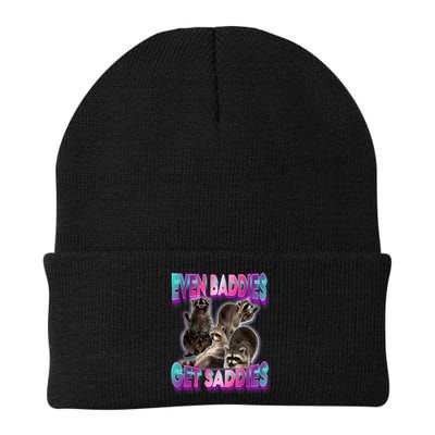 Even Baddies Get Saddies Raccoon Funny Oddly Specific Meme Beanie
