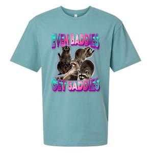 Even Baddies Get Saddies Raccoon Funny Oddly Specific Meme Sueded Cloud Jersey T-Shirt