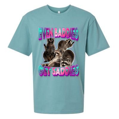 Even Baddies Get Saddies Raccoon Funny Oddly Specific Meme Sueded Cloud Jersey T-Shirt