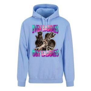 Even Baddies Get Saddies Raccoon Funny Oddly Specific Meme Unisex Surf Hoodie