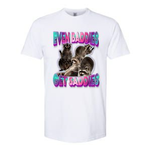 Even Baddies Get Saddies Raccoon Funny Oddly Specific Meme Softstyle CVC T-Shirt