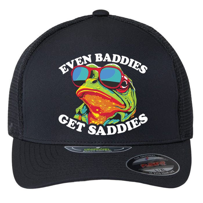 Even Baddies Get Saddies Flexfit Unipanel Trucker Cap