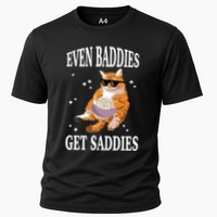 Even Baddies Get Saddies Funny Cat Meme Cooling Performance Crew T-Shirt