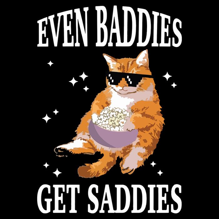 Even Baddies Get Saddies Funny Cat Meme Youth Performance Sprint T-Shirt
