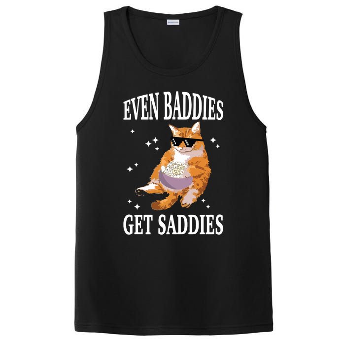 Even Baddies Get Saddies Funny Cat Meme PosiCharge Competitor Tank