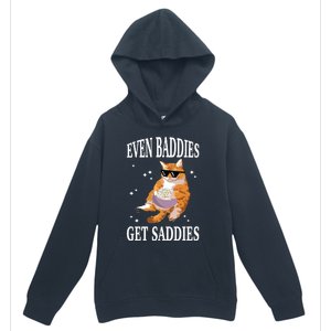 Even Baddies Get Saddies Funny Cat Meme Urban Pullover Hoodie