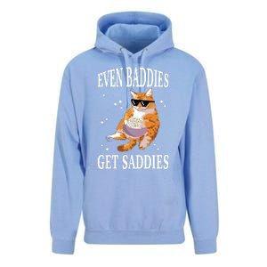 Even Baddies Get Saddies Funny Cat Meme Unisex Surf Hoodie