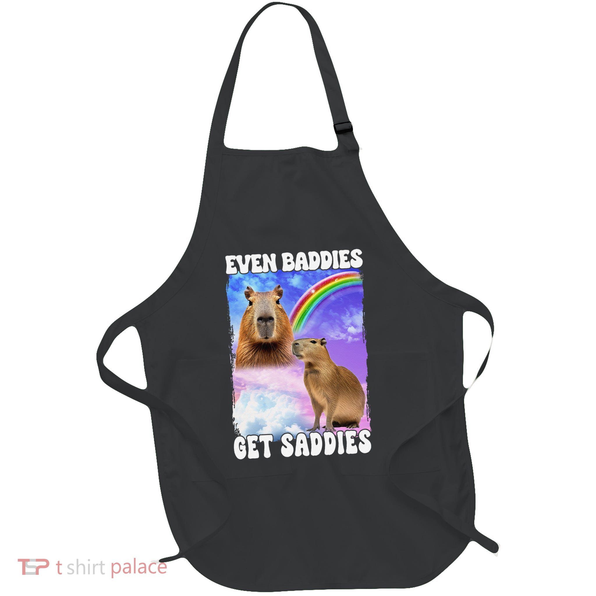 Even Baddies Get Saddies Bad Girl Capibara Full-Length Apron With Pockets