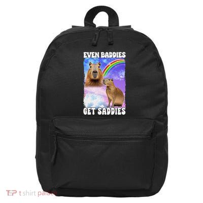 Even Baddies Get Saddies Bad Girl Capibara 16 in Basic Backpack