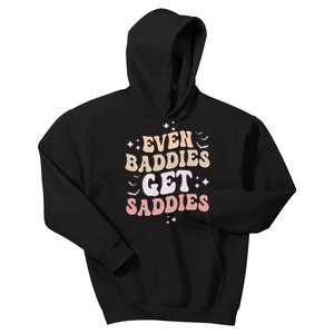 Even Baddies Get Saddies Groovy Style Graphic Kids Hoodie