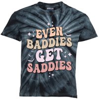 Even Baddies Get Saddies Groovy Style Graphic Kids Tie-Dye T-Shirt