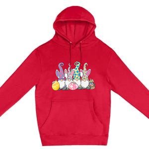 Easter Bunny Gnome Easter Eggs Hunting Premium Pullover Hoodie