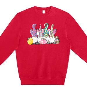 Easter Bunny Gnome Easter Eggs Hunting Premium Crewneck Sweatshirt