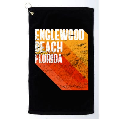 Englewood Beach Gift Retro Style Florida Gift Platinum Collection Golf Towel