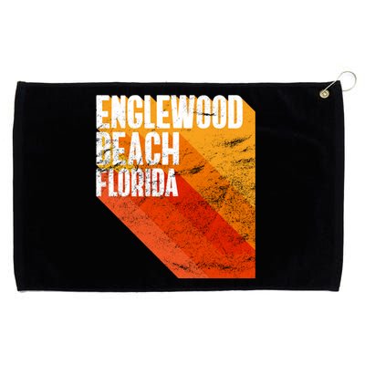 Englewood Beach Gift Retro Style Florida Gift Grommeted Golf Towel