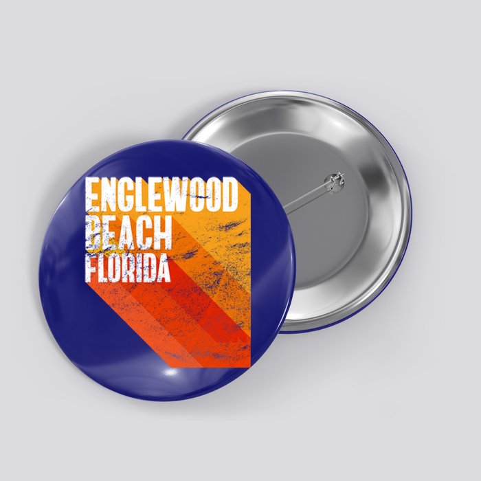 Englewood Beach Gift Retro Style Florida Gift Button