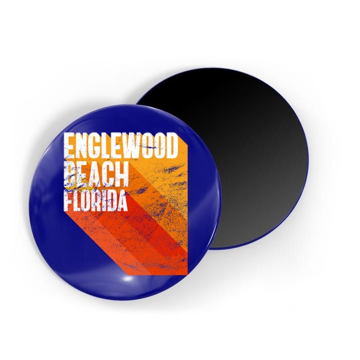 Englewood Beach Gift Retro Style Florida Gift Magnet