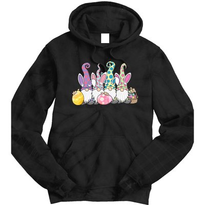 Easter Bunny Gnome Easter Eggs Hunting Tie Dye Hoodie