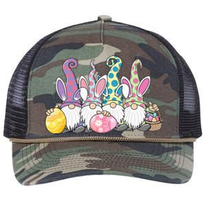 Easter Bunny Gnome Easter Eggs Hunting Retro Rope Trucker Hat Cap