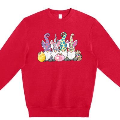 Easter Bunny Gnome Easter Eggs Hunting Premium Crewneck Sweatshirt