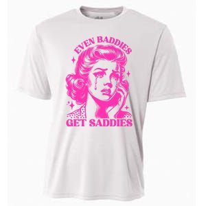 Even Baddies Get Saddies Retro Lady Cooling Performance Crew T-Shirt