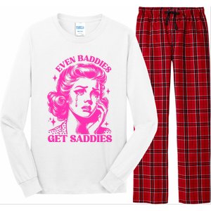 Even Baddies Get Saddies Retro Lady Long Sleeve Pajama Set