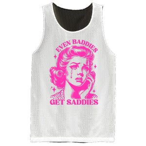 Even Baddies Get Saddies Retro Lady Mesh Reversible Basketball Jersey Tank