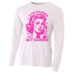 Even Baddies Get Saddies Retro Lady Cooling Performance Long Sleeve Crew