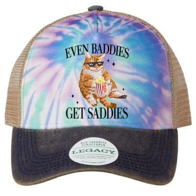 Even Baddies Get Saddies Funny Cat Meme Legacy Tie Dye Trucker Hat