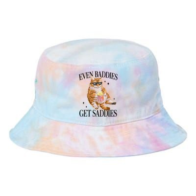 Even Baddies Get Saddies Funny Cat Meme Tie Dye Newport Bucket Hat