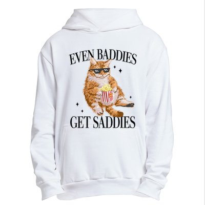 Even Baddies Get Saddies Funny Cat Meme Urban Pullover Hoodie