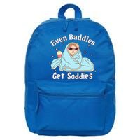 Even Baddies Get Saddies Funny Cat Sarcastic 16 in Basic Backpack