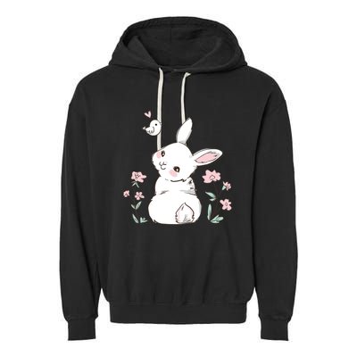 Easter Bunny Girl Ladies Easter Easter Gift Garment-Dyed Fleece Hoodie