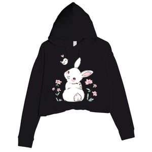 Easter Bunny Girl Ladies Easter Easter Gift Crop Fleece Hoodie