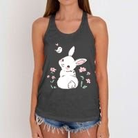 Easter Bunny Girl Ladies Easter Easter Gift Women's Knotted Racerback Tank