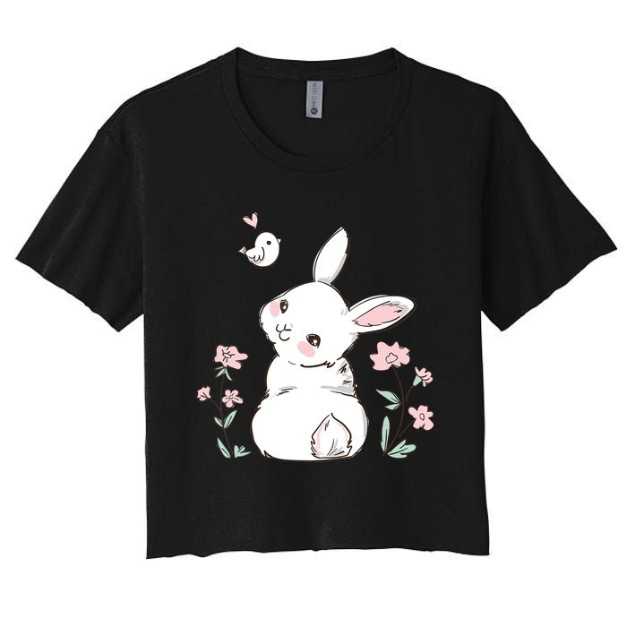 Easter Bunny Girl Ladies Easter Easter Gift Women's Crop Top Tee