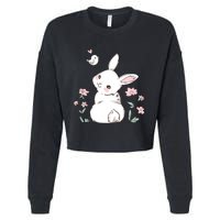 Easter Bunny Girl Ladies Easter Easter Gift Cropped Pullover Crew