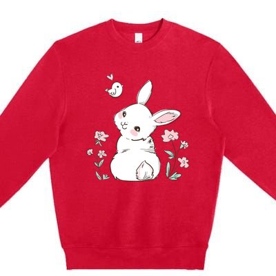 Easter Bunny Girl Ladies Easter Easter Gift Premium Crewneck Sweatshirt