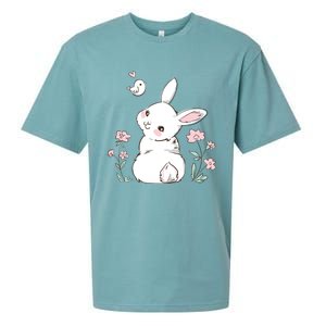 Easter Bunny Girl Ladies Easter Easter Gift Sueded Cloud Jersey T-Shirt