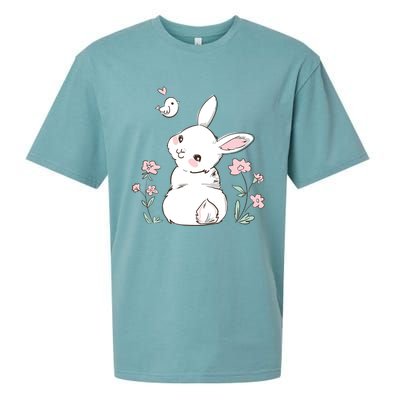 Easter Bunny Girl Ladies Easter Easter Gift Sueded Cloud Jersey T-Shirt