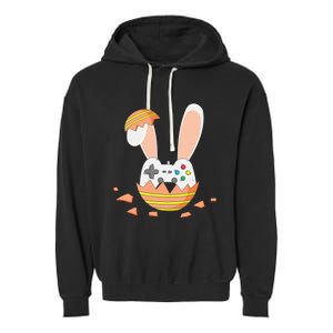 Easter Bunny Gamer Controller Gaming Video Game Garment-Dyed Fleece Hoodie