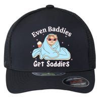 Even Baddies Get Saddies Funny Cat Sarcastic Meme Flexfit Unipanel Trucker Cap