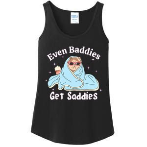 Even Baddies Get Saddies Funny Cat Sarcastic Meme Ladies Essential Tank