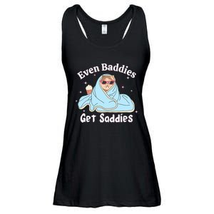 Even Baddies Get Saddies Funny Cat Sarcastic Meme Ladies Essential Flowy Tank