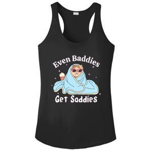 Even Baddies Get Saddies Funny Cat Sarcastic Meme Ladies PosiCharge Competitor Racerback Tank